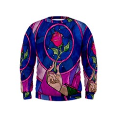 Enchanted Rose Stained Glass Kids  Sweatshirt