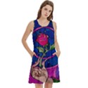 Enchanted Rose Stained Glass Round Neck Sleeve Casual Dress With Pockets View2