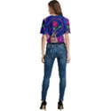 Enchanted Rose Stained Glass Women s Round Neck Short Sleeve Crop Top View4