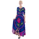 Enchanted Rose Stained Glass Half Sleeves Maxi Dress View1