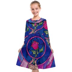 Enchanted Rose Stained Glass Kids  Midi Sailor Dress