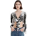 Piano Sounds Trumpet Sleeve Cropped Top View1