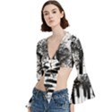 Piano Sounds Trumpet Sleeve Cropped Top View2