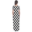 Pattern Checkered Squares Black White Pattern Short Sleeve Maxi Dress View2