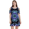 Round Wreath Women s Cold Shoulder Round Neck Mini Dress View1