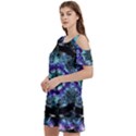 Round Wreath Women s Cold Shoulder Round Neck Mini Dress View2