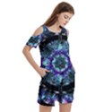 Round Wreath Women s Cold Shoulder Round Neck Mini Dress View3