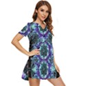 Round Wreath Tiered Short Sleeve Babydoll Dress View2