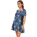Round Wreath Tiered Short Sleeve Babydoll Dress View3