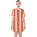 Geometrical Geometric Pattern Sixties Short Sleeve Mini Dress View1