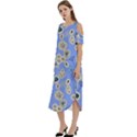Abstract Pattern Cold Shoulder Loose Fit Dress With Pockets View2