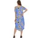 Abstract Pattern Cold Shoulder Loose Fit Dress With Pockets View4