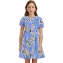 Abstract Pattern Kids  Bow Tie Puff Sleeve Dress View1