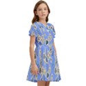 Abstract Pattern Kids  Bow Tie Puff Sleeve Dress View2