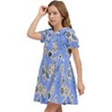 Abstract Pattern Kids  Bow Tie Puff Sleeve Dress View3
