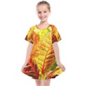 Leaves Plant Pattern Croton Nature Kids  Smock Dress View1