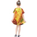 Leaves Plant Pattern Croton Nature Kids  Smock Dress View2