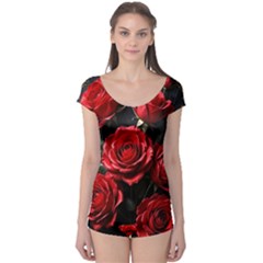 Red Roses Boyleg Leotard 