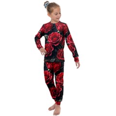 Red Roses Kids  Long Sleeve Set 