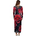 Red Roses Long Sleeve Longline Maxi Dress View4