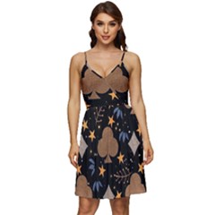 Seamless Pattern Repeat Repetition V-neck Pocket Summer Dress 
