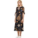 Seamless Pattern Repeat Repetition Bow Sleeve Chiffon Midi Dress View2