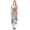 Embroidery Roses Floral Design Short Sleeve Maxi Dress View1