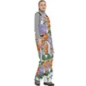 Embroidery Roses Floral Design Women s Side Zip Front Pouch Ski And Snowboard Bib Pants	 View3