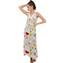 Pattern Seamless Texture Fruit V-Neck Chiffon Maxi Dress View1