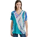 seascape V-Neck Split Shoulder Casual T-Shirt View1