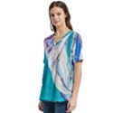 seascape V-Neck Split Shoulder Casual T-Shirt View2