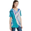 seascape V-Neck Split Shoulder Casual T-Shirt View3