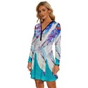 seascape Long Sleeve Deep V Mini Dress  View2