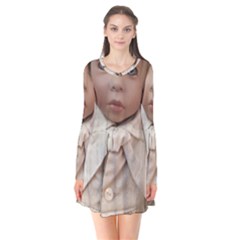 Designer,s Doll-1 Long Sleeve V-neck Flare Dress