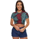 cranes Side Button Cropped T-Shirt View1