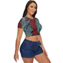 cranes Side Button Cropped T-Shirt View3