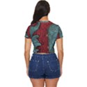 cranes Side Button Cropped T-Shirt View4