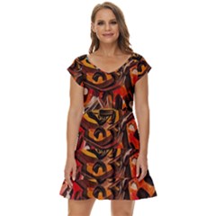 Image Short Sleeve Tiered Mini Dress