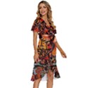Image Women s Kimono Wrap Satin Dress View3
