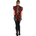 birds Ruffle Collar Short Sleeve Chiffon Top View4
