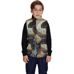 Clock And Lady Kid s Button Up Puffer Vest