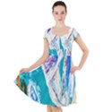 sailing boat Cap Sleeve Midi Dress View1