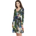 Snow In A City-1-1 Long Sleeve V-neck skater dress with Pockets View2