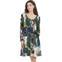 Snow In A City-1-1 Long Sleeve V-neck skater dress with Pockets View3