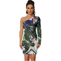 Snow In A City-1-1 Long Sleeve One Shoulder Mini Dress View1