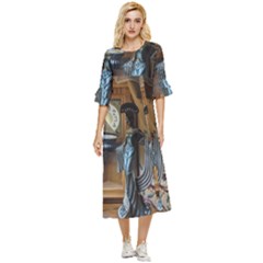 Lady Double Cuff Midi Dress