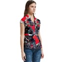 Multiple Desires-1-2 Women s Cap Sleeve Mandarin Collar Waist Tie Blouse View3