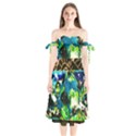 avocado Shoulder Tie Bardot Midi Dress View1