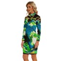 avocado Long Sleeve Shirt Collar Bodycon Dress View2