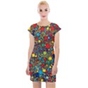 Shapes Pattern Cap Sleeve Bodycon Dress View1